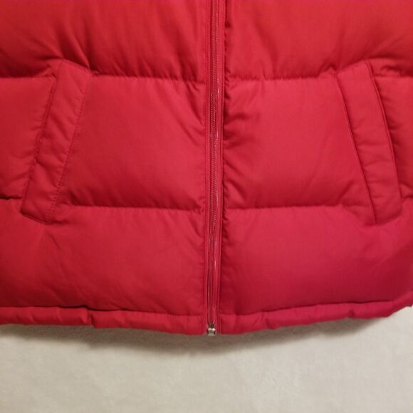 Lands End Youth Sm 8 Vest Jacket Down Puffer Full Zip Red Mock Neck Classic - Picture 2 of 7